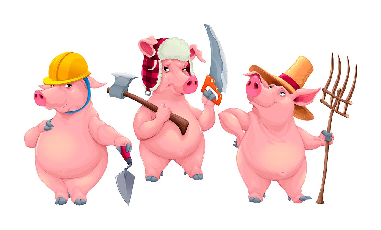 Le feste di Mirtillo - Fiaba animata - I tre porcellini